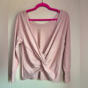 Victoria’s Secret Blush Pink Long Sleeve Knotted Back Knit Top S